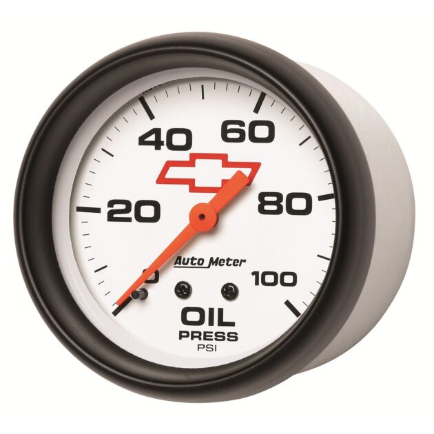 2-5/8 in. OIL PRESSURE, 0-100 PSI, GM WHITE