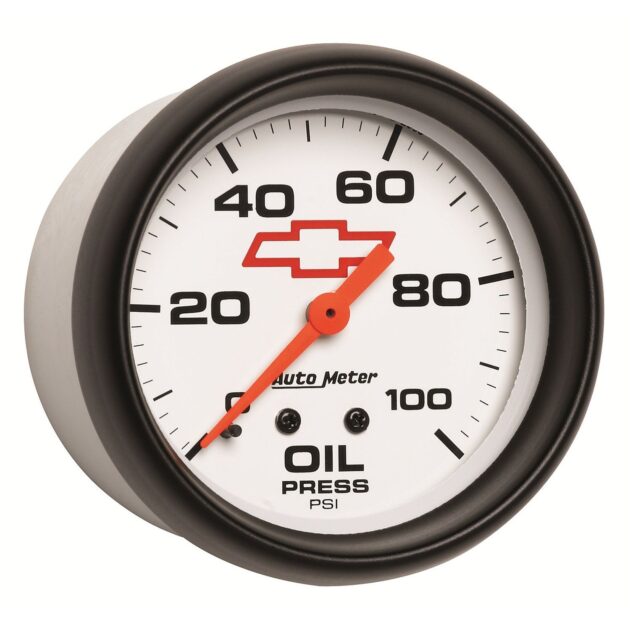 2-5/8 in. OIL PRESSURE, 0-100 PSI, GM WHITE