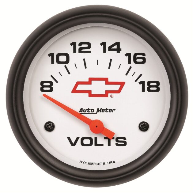 2-5/8 in. VOLTMETER, 8-18V, GM WHITE