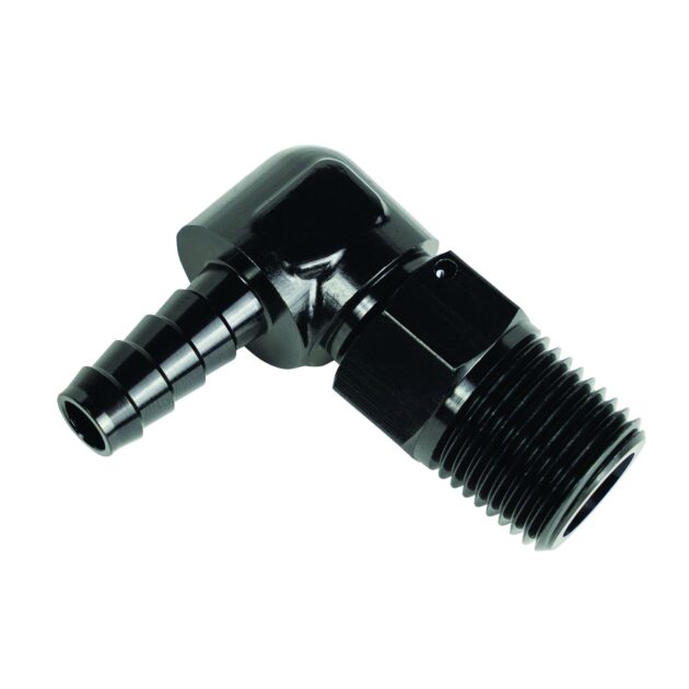 Aluminum Swivel Fitting 90° 7/8-14 UNF x 3/8" Barb