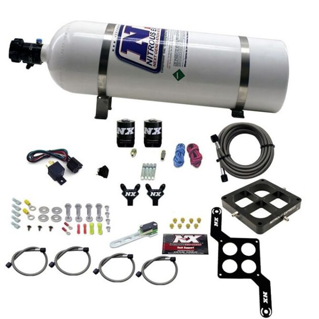 Nitrous Express DOMINATOR BILLET CROSSBAR PRO POWER (100-200-300-400-500HP) WITH 15LB BOTTLE.