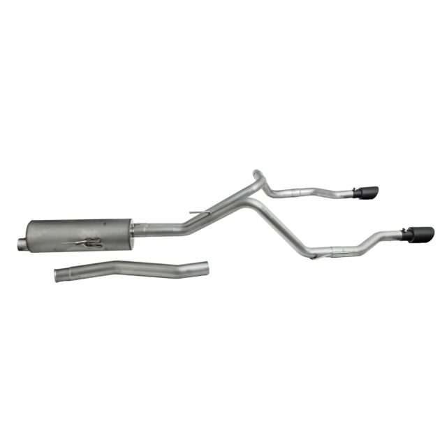 Black Elite Cat-Back Dual Split Exhaust System; Stainless