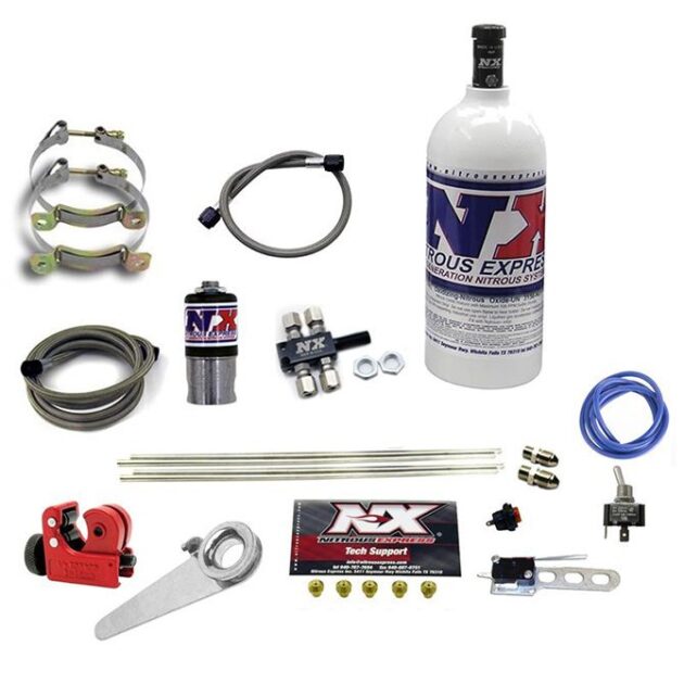 Nitrous Express MOTORCYCLE 4-CYLINDER DRY SYSTEM-2.5LB BOTTLE