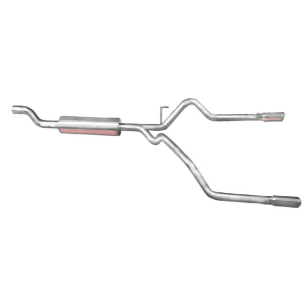 Cat-Back Dual Split Exhaust System; Aluminized