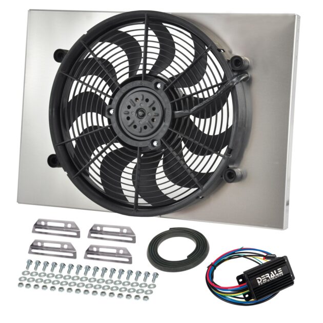 Powerpack - High Output Single 17" RAD Fan/Alum Shroud Kit w/ PWM Controller