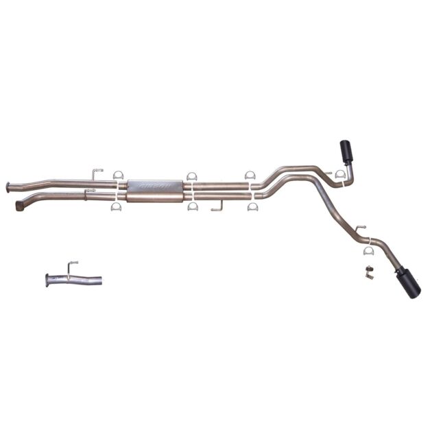 Black Elite Cat-Back Dual Extreme Exhaust System; Stainless