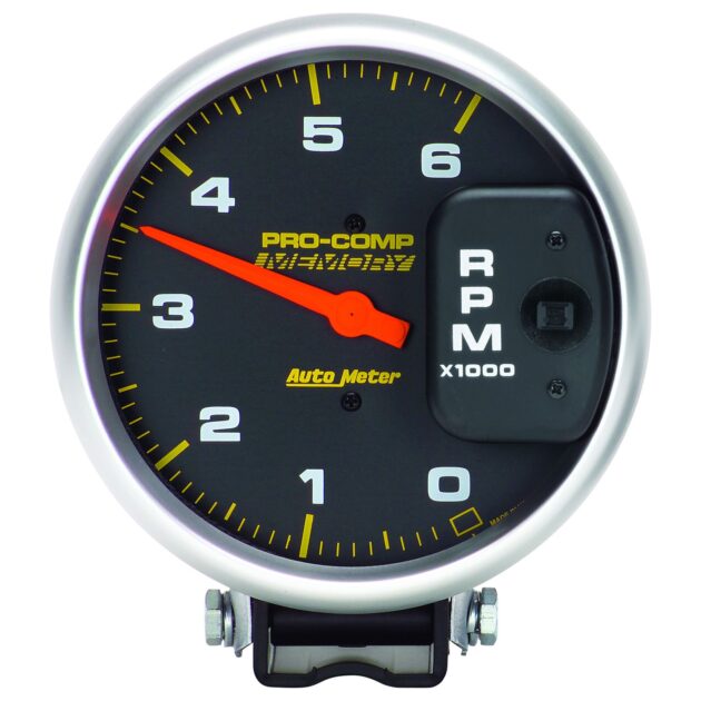 5 in. TACHOMETER, 0-6,000 RPM DIESEL, PEDESTAL W/PEAK MEMORY, PRO-COMP