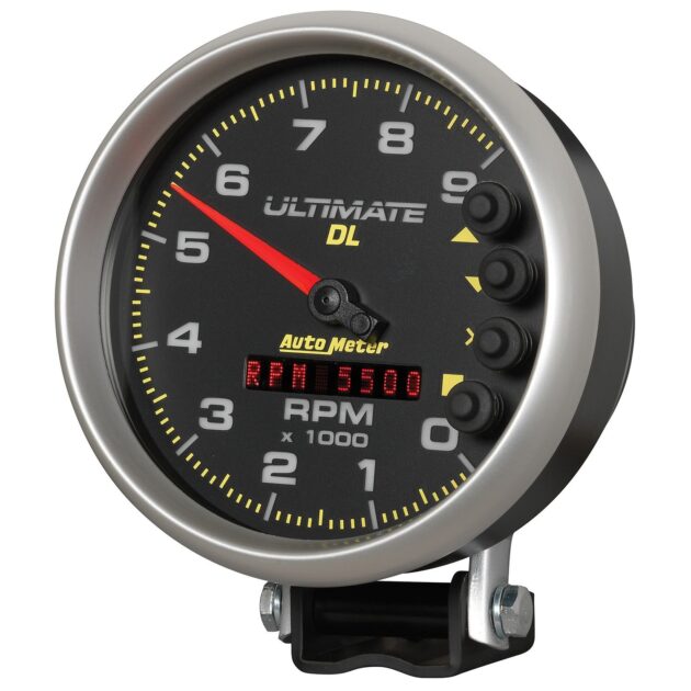 5 in. TACHOMETER, 0-9000 RPM, PEDESTAL, ULTIMATE DL PLAYBACK, BLACK