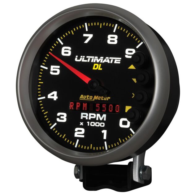 5 in. TACHOMETER, 0-9000 RPM, PEDESTAL, ULTIMATE DL PLAYBACK, BLACK