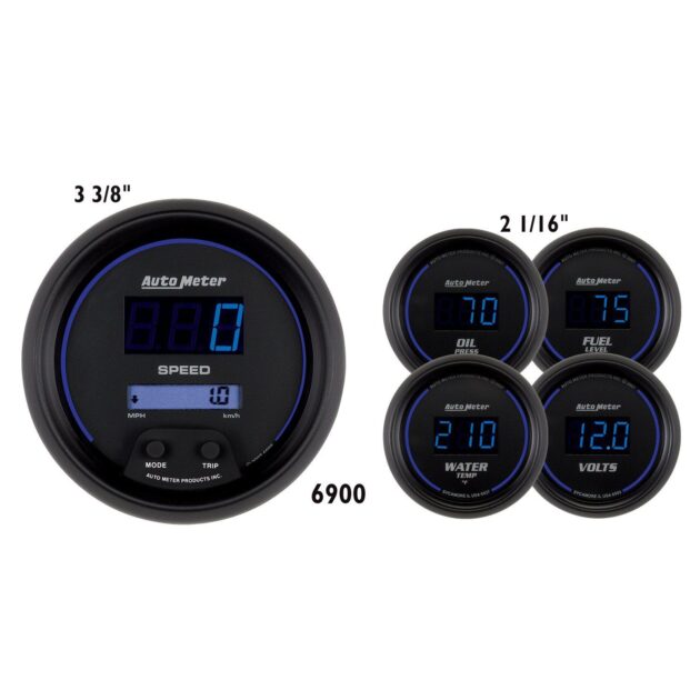 5 PC. GAUGE KIT, 3-3/8 in. & 2-1/16 in. , COBALT DIGITAL