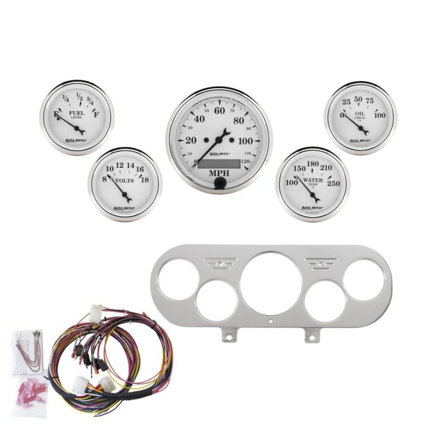 5 GAUGE DIRECT-FIT DASH KIT, NOVA 62-65, OLD TYME WHITE