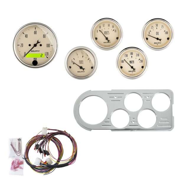 5 GAUGE DIRECT-FIT DASH KIT, FORD TRUCK 48-50, ANTIQUE BEIGE