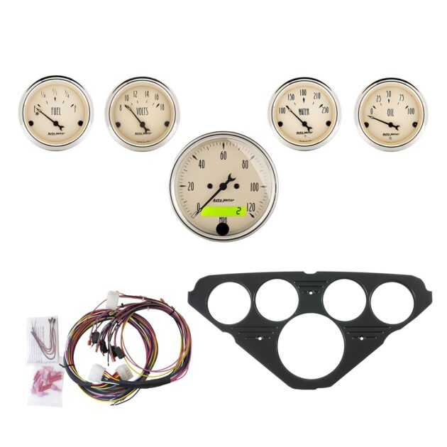 5 GAUGE DIRECT-FIT DASH KIT, CHEVY TRUCK 55-59, ANTIQUE BEIGE