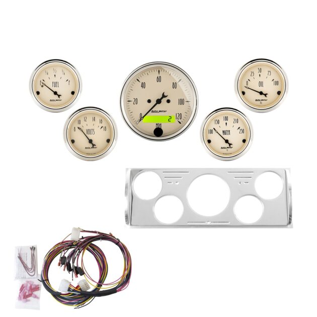 5 GAUGE DIRECT-FIT DASH KIT, CHEVY TRUCK 40-46, ANTIQUE BEIGE