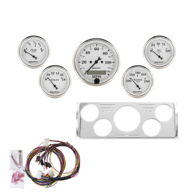 5 GAUGE DIRECT-FIT DASH KIT, CHEVY TRUCK 40-46, OLD TYME WHITE
