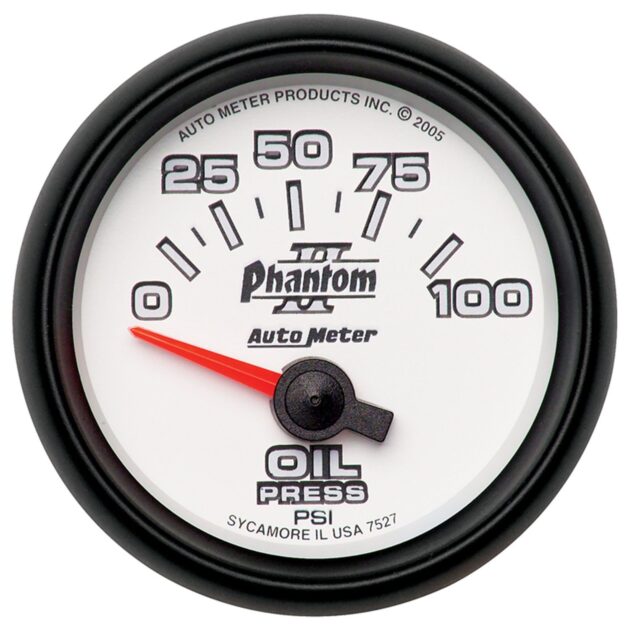 2-1/16 in. OIL PRESSURE, 0-100 PSI, PHANTOM II