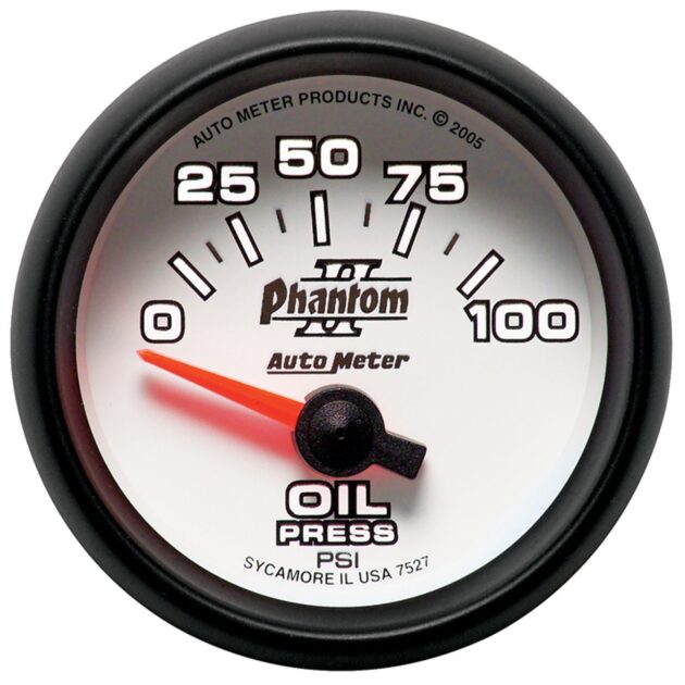 2-1/16 in. OIL PRESSURE, 0-100 PSI, PHANTOM II