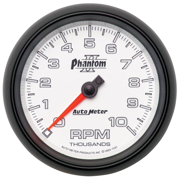 3-3/8 in. IN-DASH TACHOMETER, 0-10,000 RPM, PHANTOM II