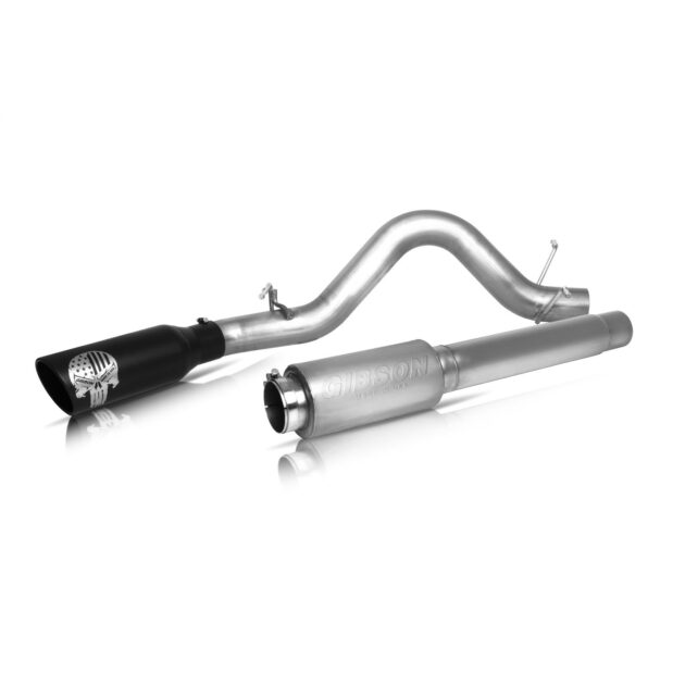 Patriot Skull Cat-Back Single Exhaust System; Stainless