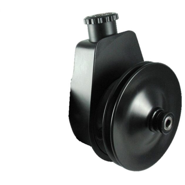 Borgeson - Power Steering Pump - P/N: 800329 - P/S Pump, Saginaw self contained, black powder coated reservoir with straight return tube. Includes single row v-belt pulley.