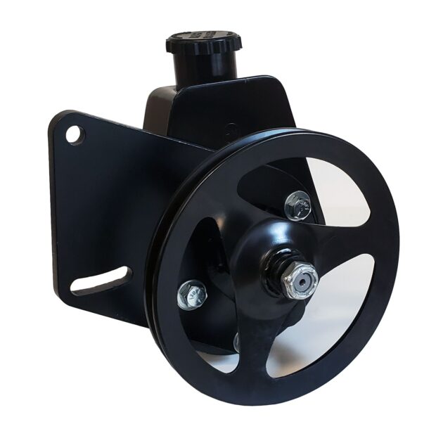 Borgeson - Power Steering Pump Kit - P/N: 800338 - Mopar power steering pump upgrade. Fits Mopar 383/440. Includes pump, bracket, pulley and hardware. Painted black.