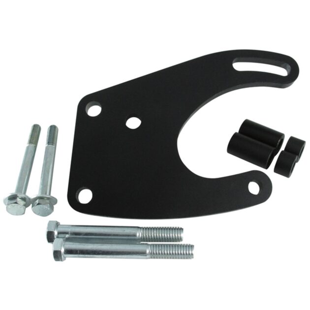 Borgeson - Pump Bracket - P/N: 802409 - Power steering pump bracket for attaching a Saginaw style P/S pump to Ford 289/302/351W. Painted black, with hardware.