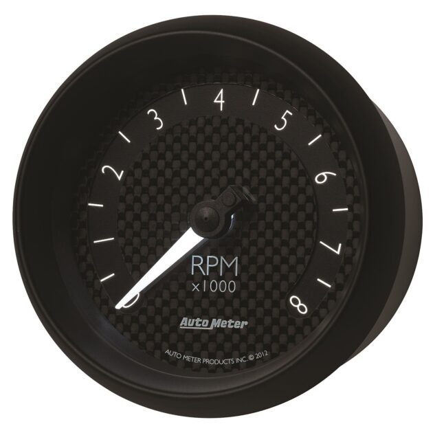 3-3/8 in. IN-DASH TACHOMETER, 0-8,000 RPM, GT