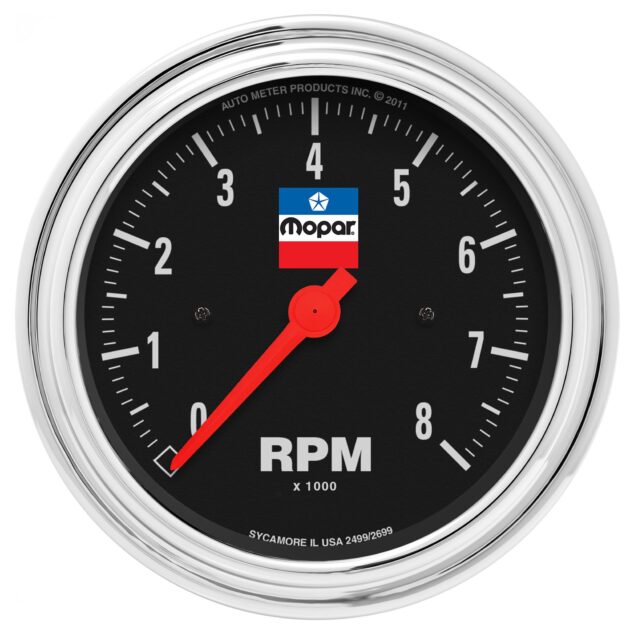 3-3/8 in. TACH, 8,000 RPM, 4,6,8 CYL, IN-DASH, MOPAR CLASSIC