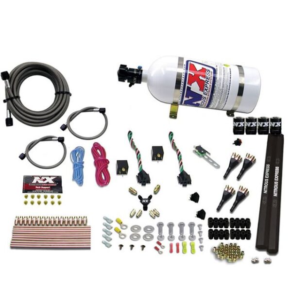 Nitrous Express 4-CYL SX2 NOZZLE SYSTEM W/ 10LB BOTTLE (100-300HP X 2)