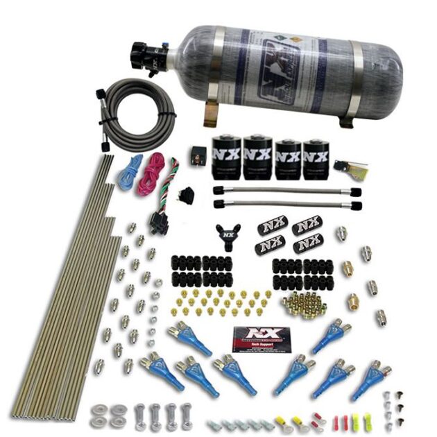 Nitrous Express 8 CYL SHARK DIRECT PORT, 4 SOLENOIDS, WITH COMPOSITE BOTTLE (200-600HP JETTING)