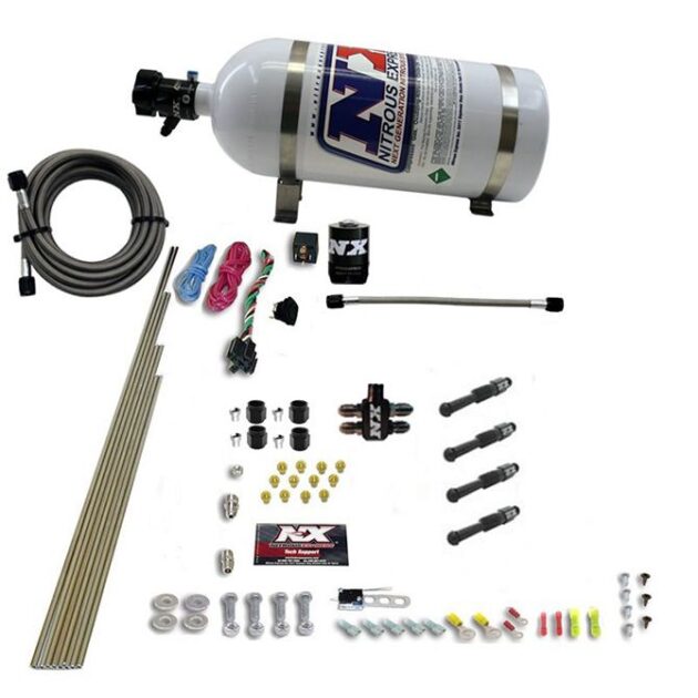 Nitrous Express DRY DIRECT PORT NITROUS SYSTEM. 4 CYLINDER W/ 10LB BOTTLE