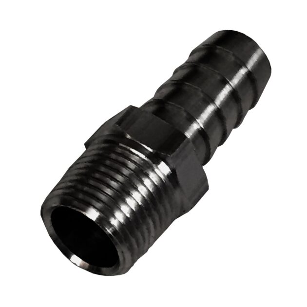 Straight Hose Barb Fitting, 3/8" NPT Male x 1/2" Barb, Each