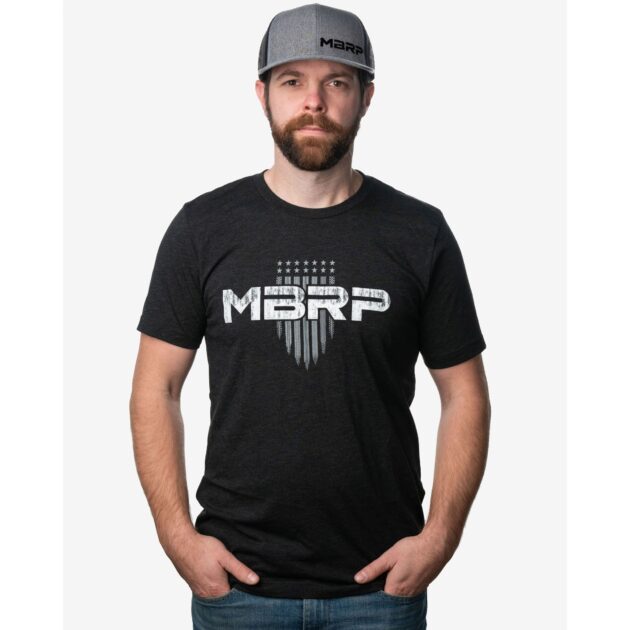 MBRP Exhaust Shield Logo T-Shirt; Small Grey