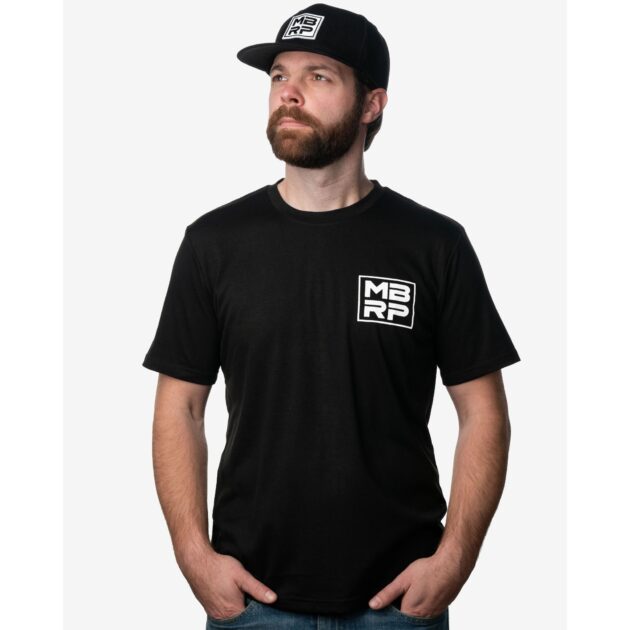 MBRP Exhaust Square Logo T-Shirt; Small Black