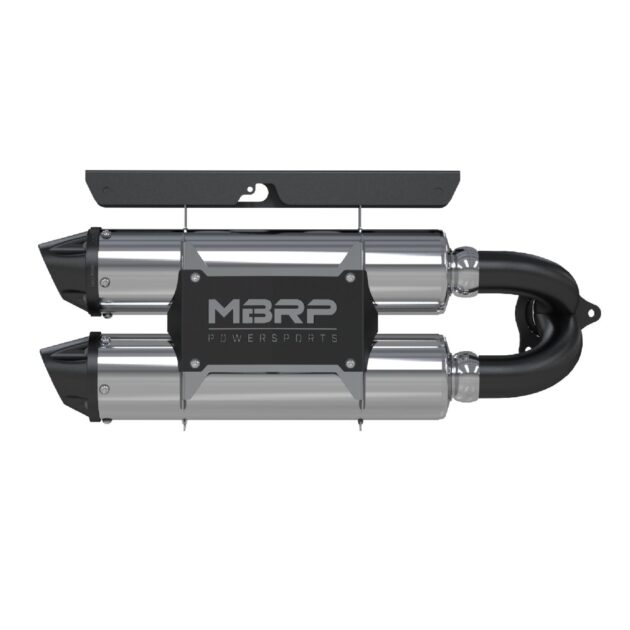 Polaris Dual Stacked Slip-on Mufflers.