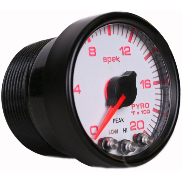 2-1/16 in. PYROMETER, 0-2000 Fahrenheit, SPEK-PRO, WHITE/BLACK