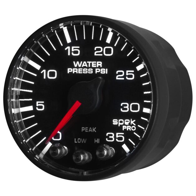 2-1/16 in. WATER PRESSURE, 0-35 PSI, SPEK-PRO, BLACK/BLACK