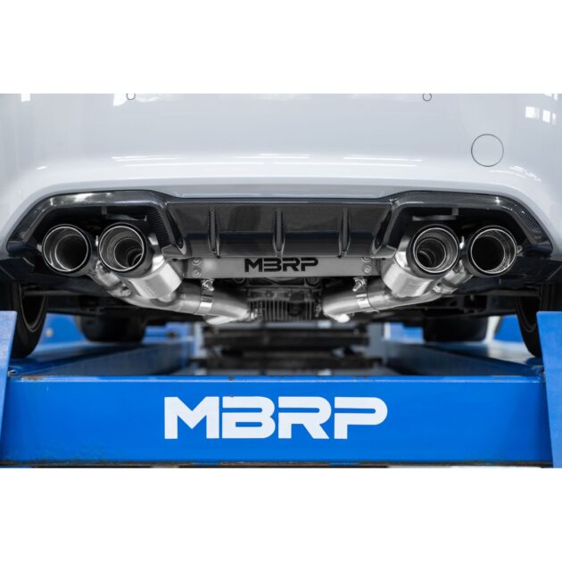 MBRP Exhaust 3in. Resonator-Back; Quad Rear Exit; T304