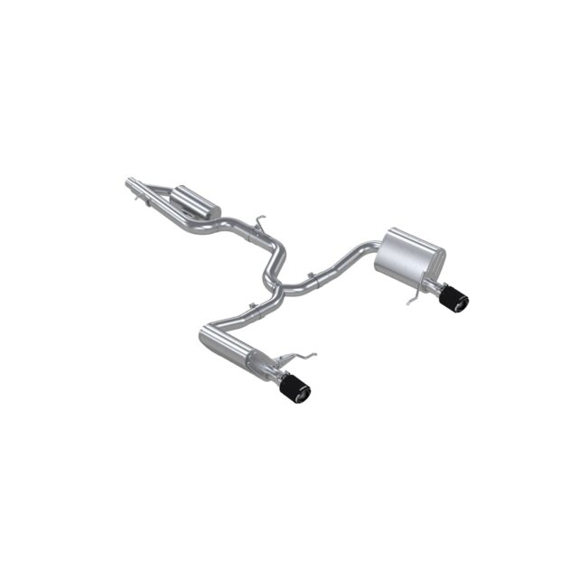 MBRP Exhaust 3in. Cat Back; 2.5in Dual Split Through Rear Bumper; T304; CF