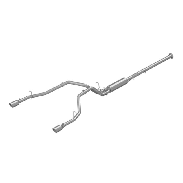 MBRP Exhaust 3in. Cat Back, 2.5in Dual Split Rear Exit; AL