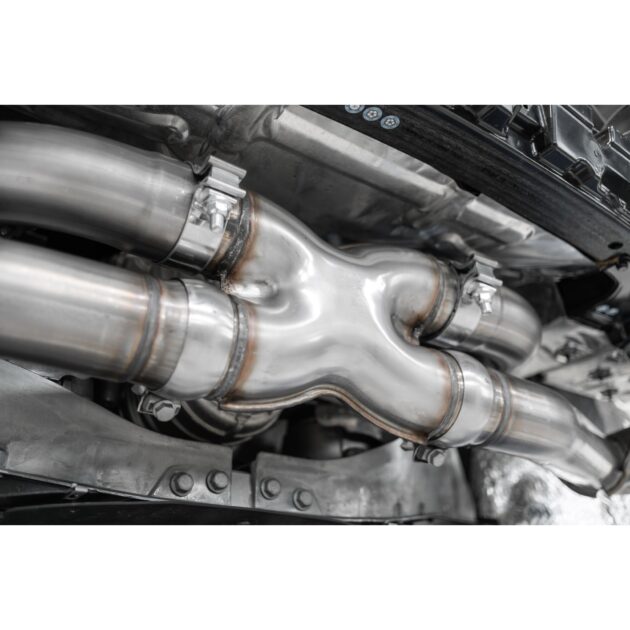 MBRP Exhaust 3in. Cat-Back; Quad Split Rear with 4.5in. Carbon Fiber Tips; T304