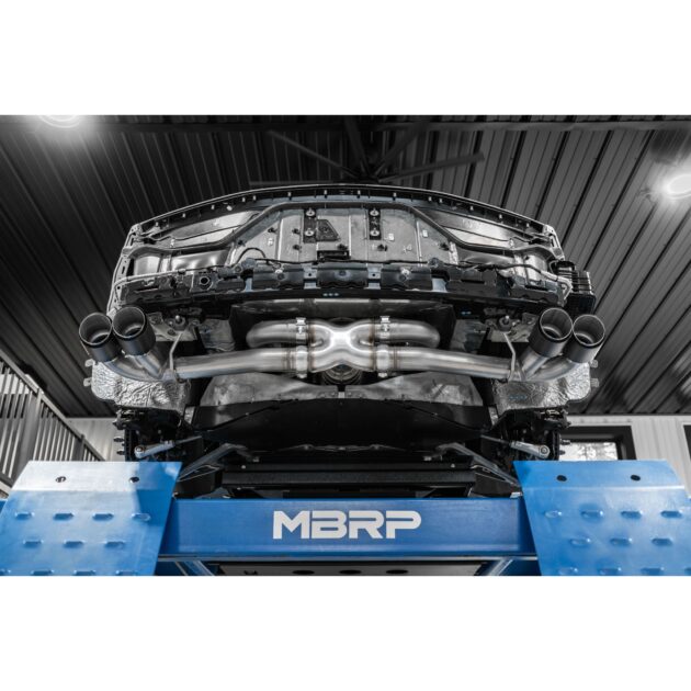 MBRP Exhaust 3in. Cat-Back; Quad Split Rear with 4.5in. Carbon Fiber Tips; T304