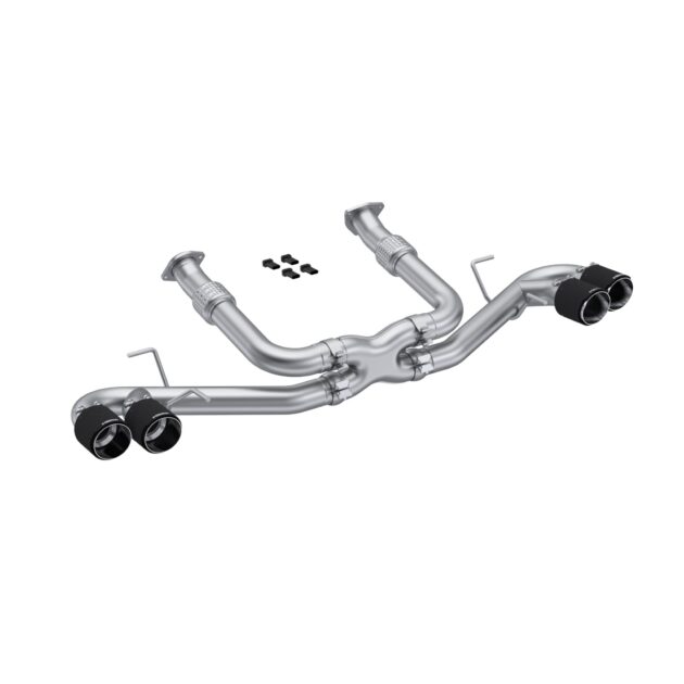 MBRP Exhaust 3in. Cat-Back; Quad Split Rear with 4.5in. Carbon Fiber Tips; T304