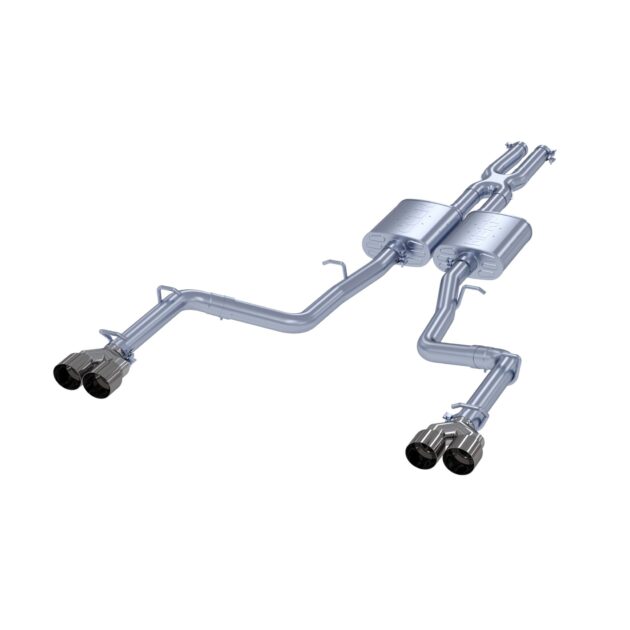 MBRP Exhaust 3in. Cat Back; Dual Split Rear; Quad Tips