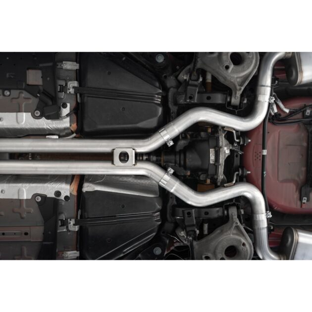 MBRP Exhaust 3" Cat Back, Dual Quad Split Rear Exit;with Carbon Fiber Tips; Active Exhaust T304