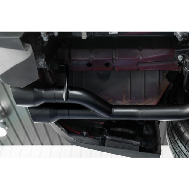 MBRP Exhaust 2.5in. Axle Back; with Quad 4in. Dual Wall Tips; Non Active Exhaust; Black Coated