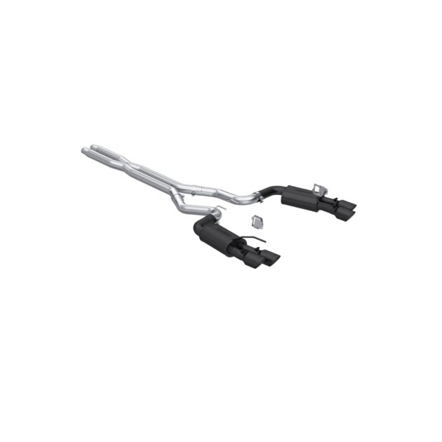 MBRP Exhaust 3in. Cat Back; with Quad 4in. Dual Wall Tips; Street Version; Black Coated