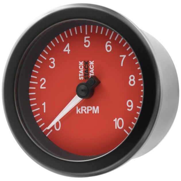 TACHOMETER, SPORT, 88MM, RED, 0-10K RPM