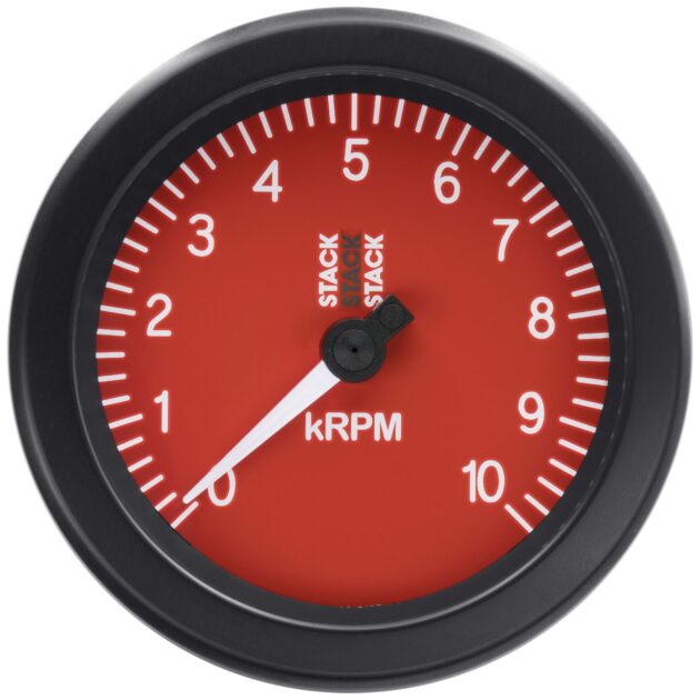 TACHOMETER, SPORT, 88MM, RED, 0-10K RPM