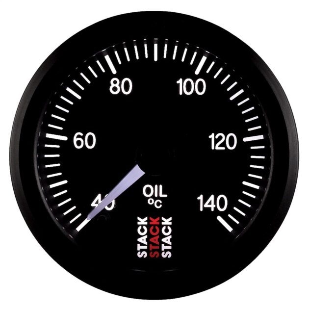 OIL TEMP, PRO STEPPER MOTOR, 52MM, BLK, 40-140 Celsius, 1/8 in. NPTF MALE